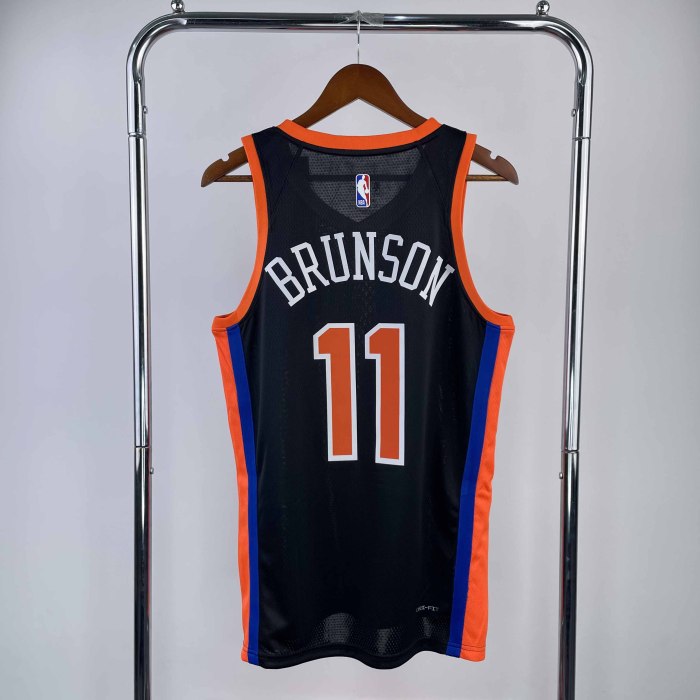 Heat Transfer 2023 New York Knicks Jalen Brunson City edition Black Jersey