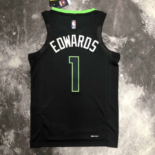 Heat Transfer 2023 Minnesota Timberwolves Anthony Edwards Black Jersey