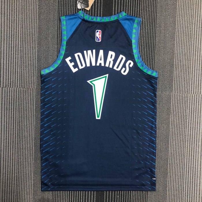 Heat Transfer 2022 Minnesota Timberwolves Anthony Edwards City edition Blue Jersey