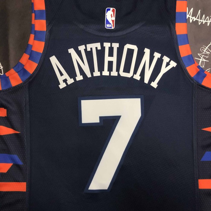 Heat Transfer New York Knicks Carmelo Anthony Black Jersey