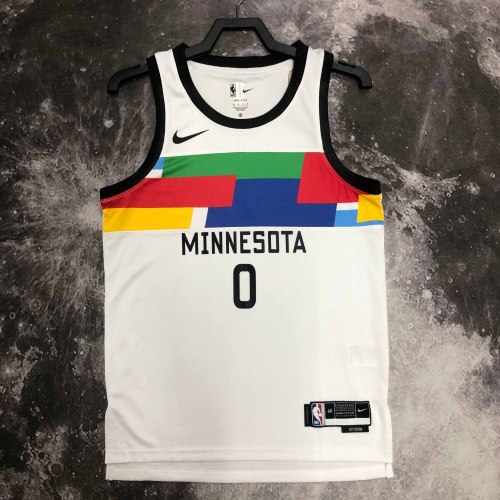 Heat Transfer 2023 Minnesota Timberwolves D'Angelo Russell City edition White Jersey