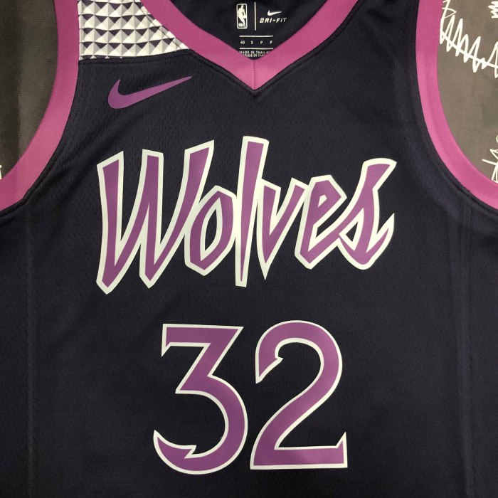 Heat Transfer Minnesota Timberwolves Karl-Anthony Towns Black Jersey
