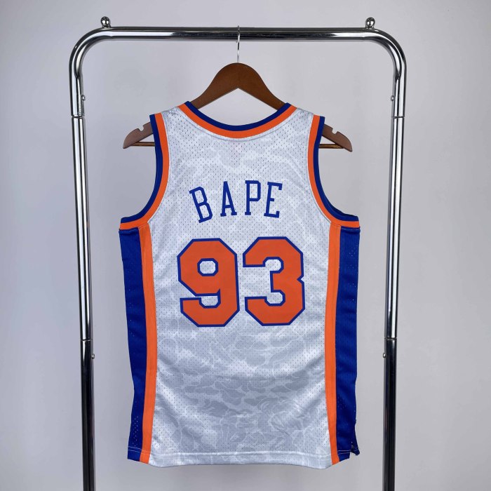 Heat Transfer New York Knicks BAPE×M&N co-branded White  jersey