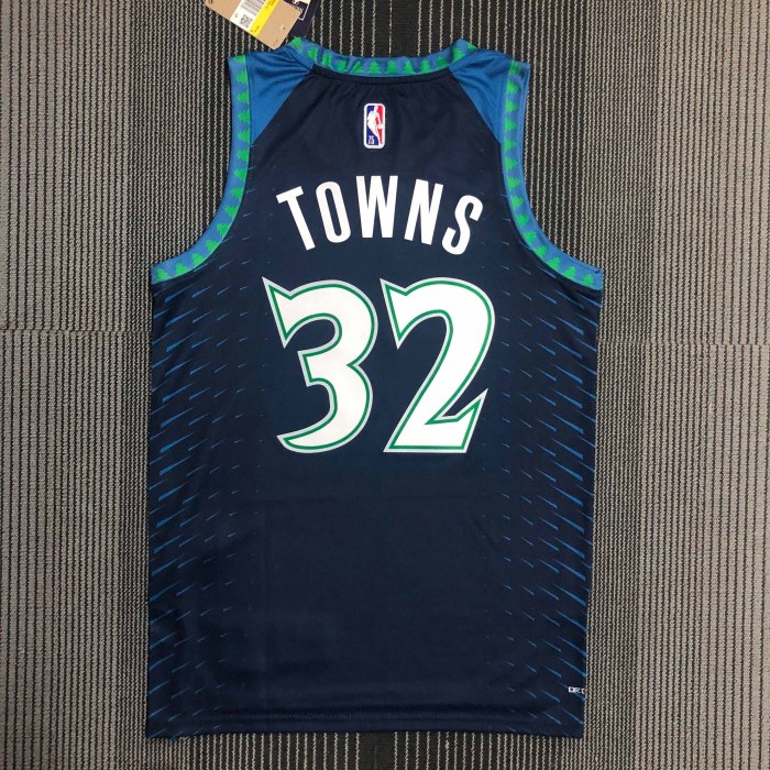 Heat Transfer 2022 Minnesota Timberwolves Karl-Anthony Towns City edition Blue Jersey