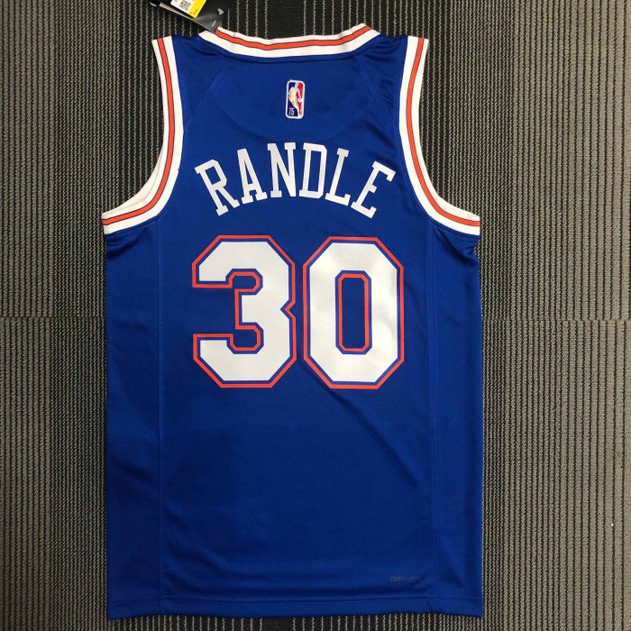 Heat Transfer  New York Knicks Julius Randle 75th Anniversary Flying Man limited Blue jersey