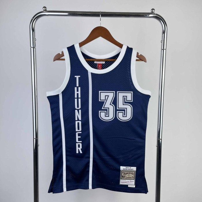 Heat Transfer 15-16 Oklahoma City Thunder Kevin Durant Retro Navy blue Jersey