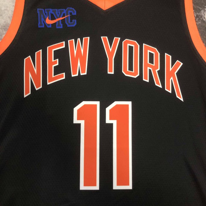 Heat Transfer 2023 New York Knicks Jalen Brunson City edition Black Jersey