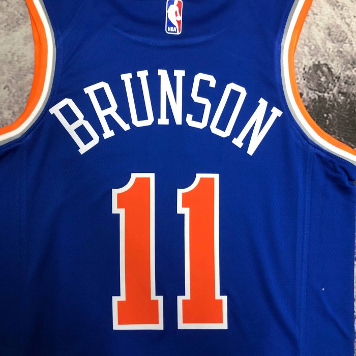 Heat Transfer New York Knicks Jalen Brunson Blue Jersey