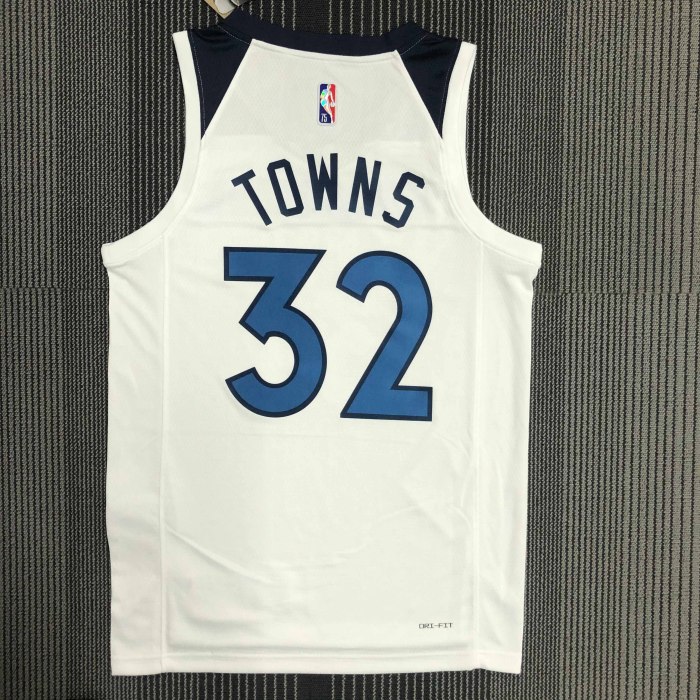 Heat Transfer Minnesota Timberwolves Karl-Anthony Towns 75th Anniversary White Jersey