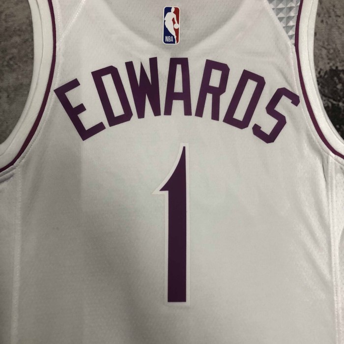 Heat Transfer 18-19 Minnesota Timberwolves  Anthony Edwards White  Jersey