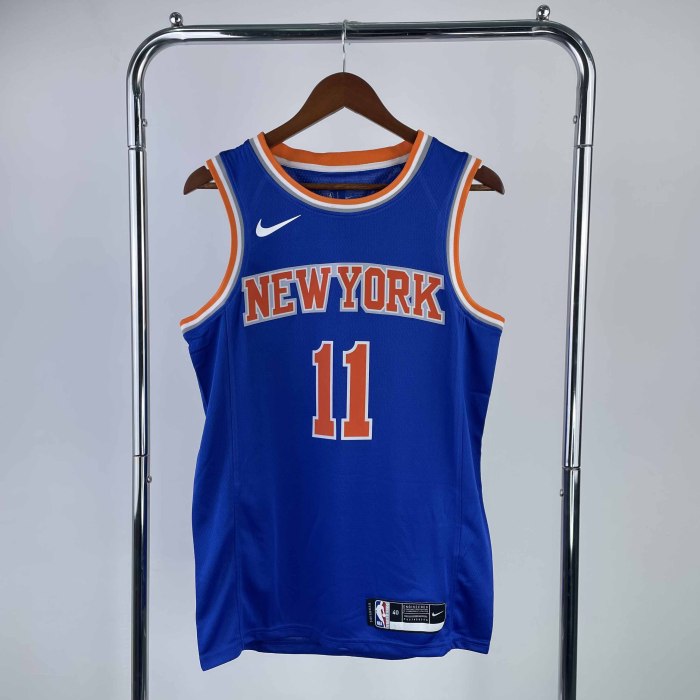 Heat Transfer New York Knicks Jalen Brunson Blue Jersey