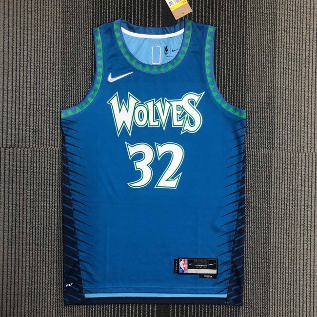 Heat Transfer 2022 Minnesota Timberwolves Karl-Anthony Towns City edition Blue Jersey
