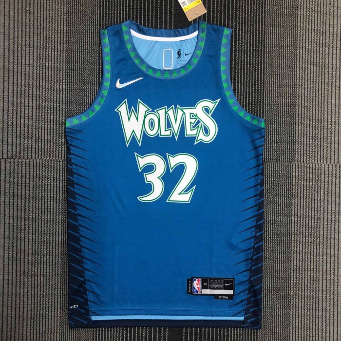 Heat Transfer 2022 Minnesota Timberwolves Karl-Anthony Towns City edition Blue Jersey