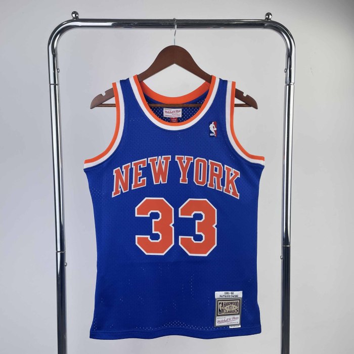 Heat Transfer New York Knicks Patrick Ewing Mitchell & Ness Blue 1991-92 Hardwood Classics Swingman Jersey