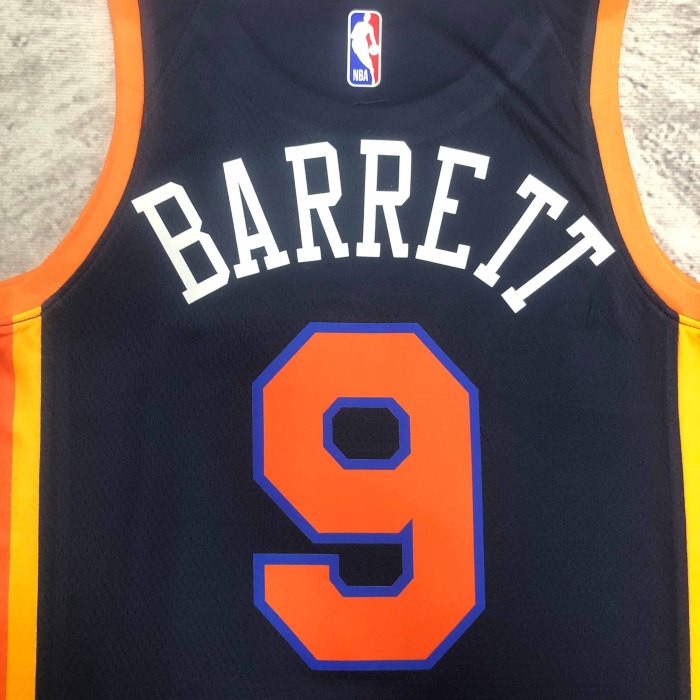 Heat Transfer 2023 New York Knicks RJ Barrett Black jersey