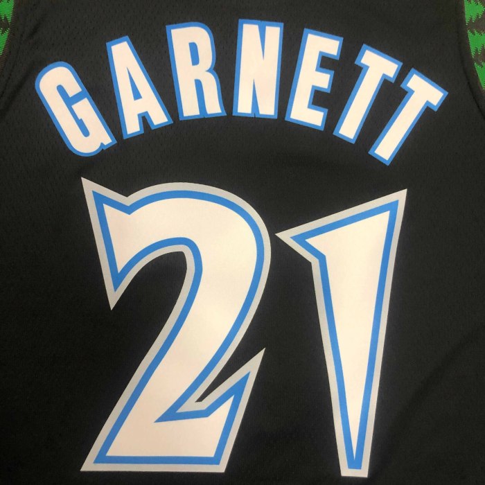 Heat Transfer 2018 Minnesota Timberwolves Kevin Garnett Retro Black Jersey