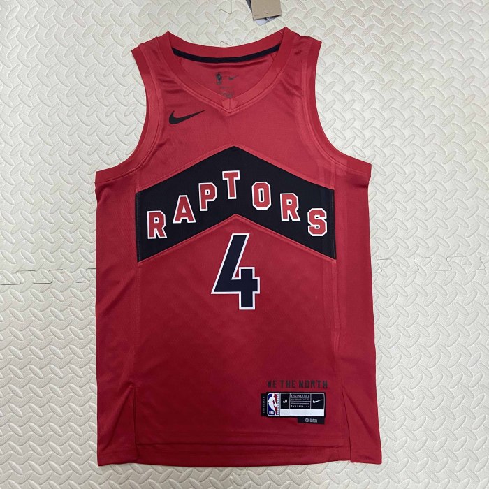 Heat Transfer 2023 Toronto Raptors Scottie Barnes Away Red Jersey