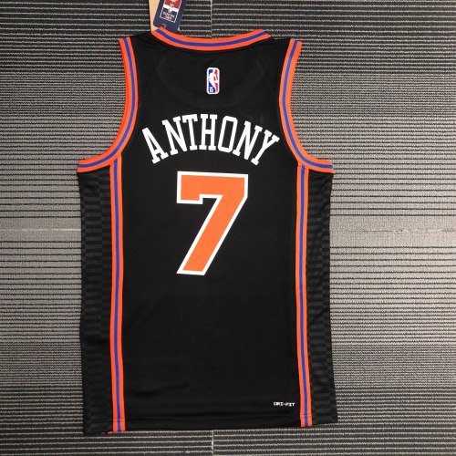 Heat Transfer 2022 New York Knicks Carmelo Anthony City edition Black Jersey