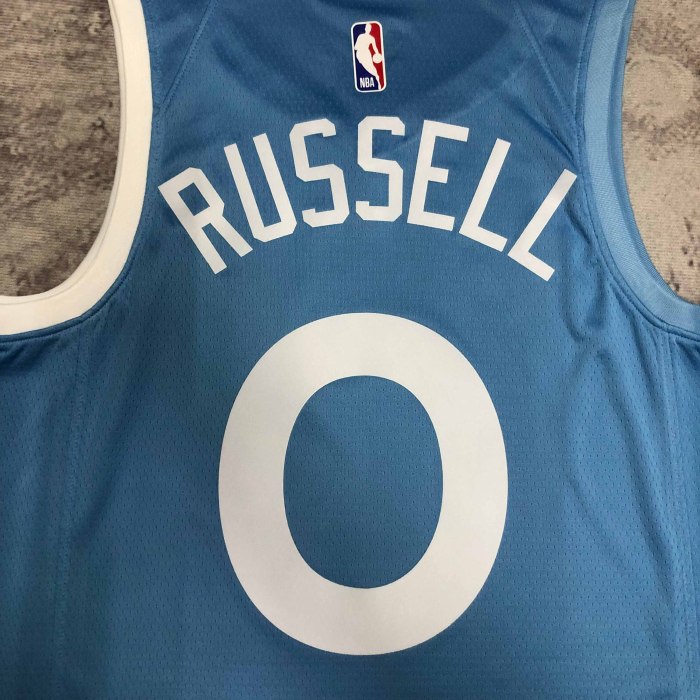 Heat Transfer 2019-20 Minnesota Timberwolves D'Angelo Russell  Blue Jersey