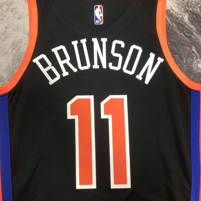 Heat Transfer 2023 New York Knicks Jalen Brunson City edition Black Jersey