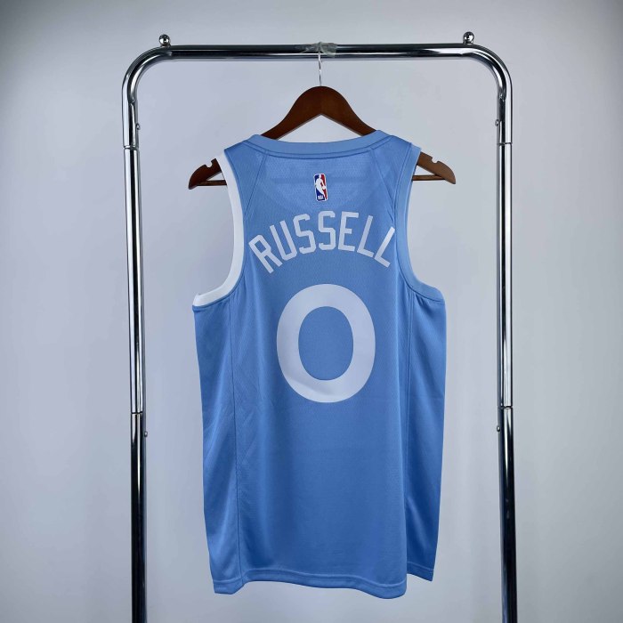 Heat Transfer 2019-20 Minnesota Timberwolves D'Angelo Russell  Blue Jersey