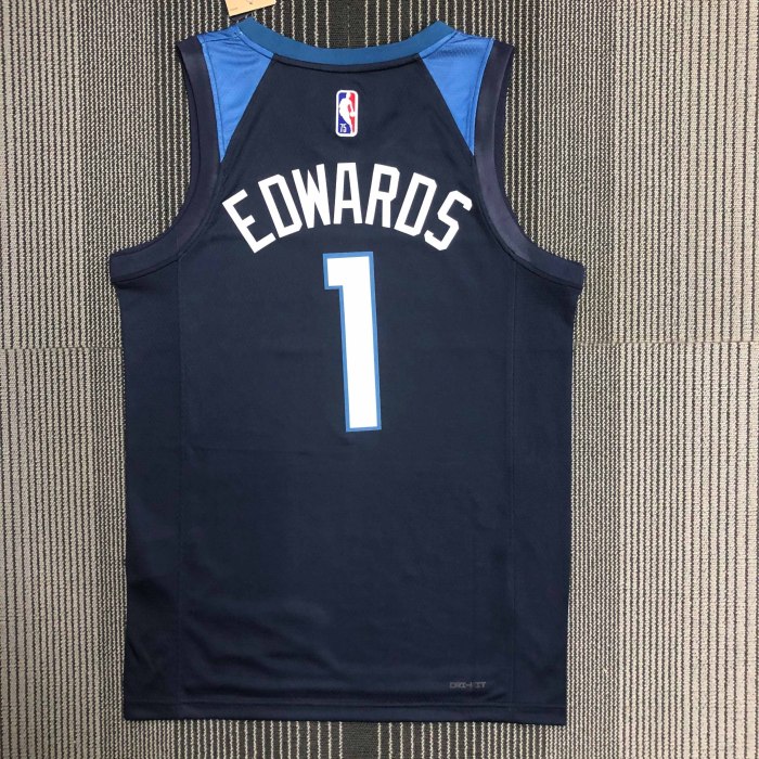 Heat Transfer Minnesota Timberwolves Anthony Edwards 75th Anniversary Black Jersey