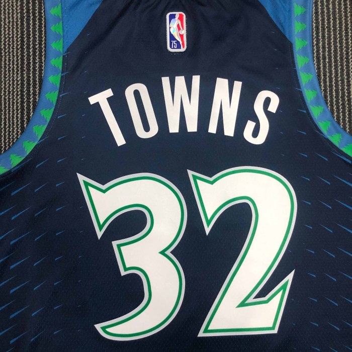 Heat Transfer 2022 Minnesota Timberwolves Karl-Anthony Towns City edition Blue Jersey