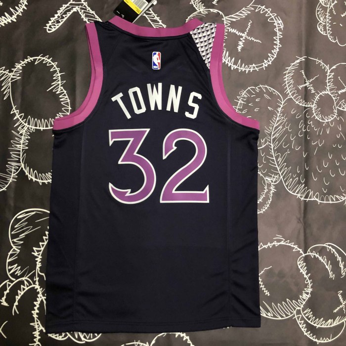 Heat Transfer Minnesota Timberwolves Karl-Anthony Towns Black Jersey