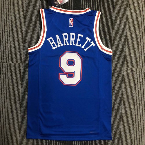 Heat Transfer  New York Knicks RJ Barrett 75th Anniversary  Flying Man limited Blue jersey