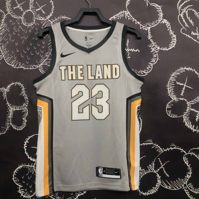 Heat Transfer 2018 Cleveland Cavaliers Lebron James Gray Jersey