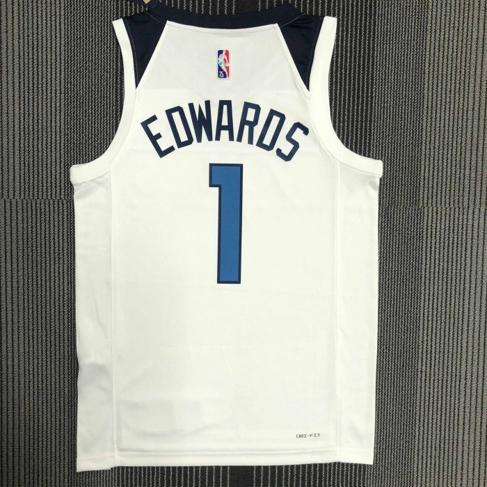 Heat Transfer Minnesota Timberwolves  Anthony Edwards 75th Anniversary White Jersey