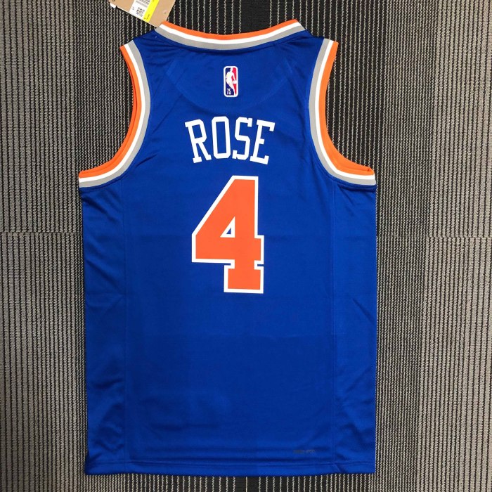 Heat Transfer  New York Knicks Derrick Rose 75th Anniversary Blue jersey