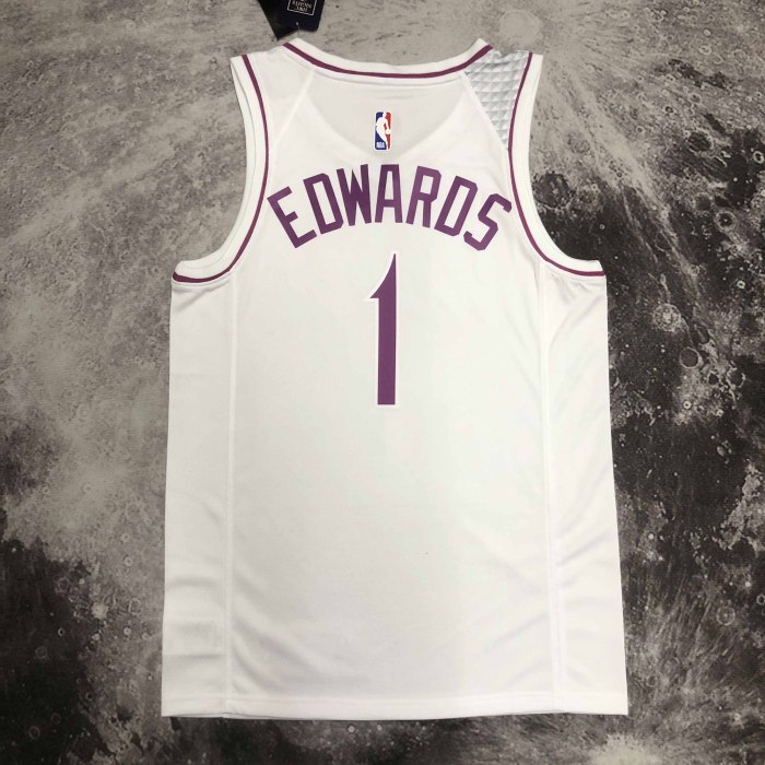 Heat Transfer 18-19 Minnesota Timberwolves  Anthony Edwards White  Jersey