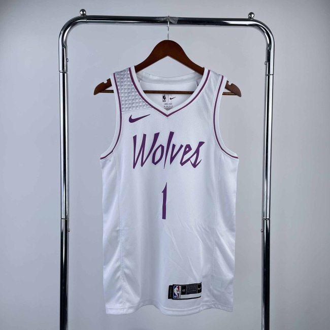 Heat Transfer 18-19 Minnesota Timberwolves  Anthony Edwards White  Jersey