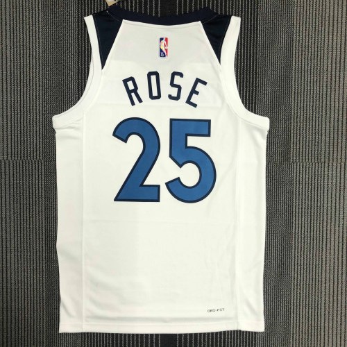 Heat Transfer Minnesota Timberwolves Derrick Rose 75th Anniversary White Jersey