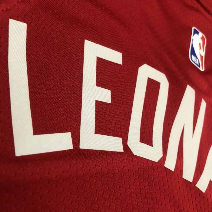 Heat Transfer 2023 Toronto Raptors Kawhi Leonard Away Red Jersey