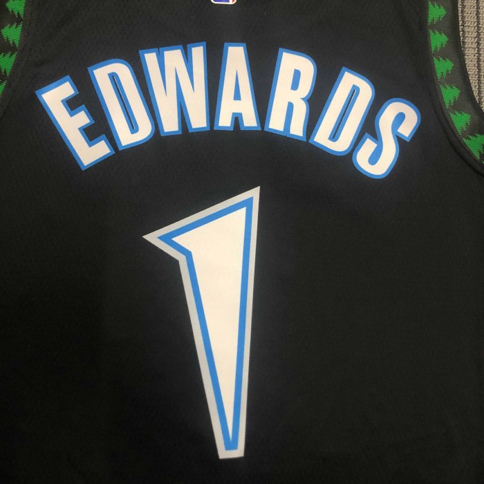 Heat Transfer 2018 Minnesota Timberwolves Anthony Edwards Retro Black Jersey