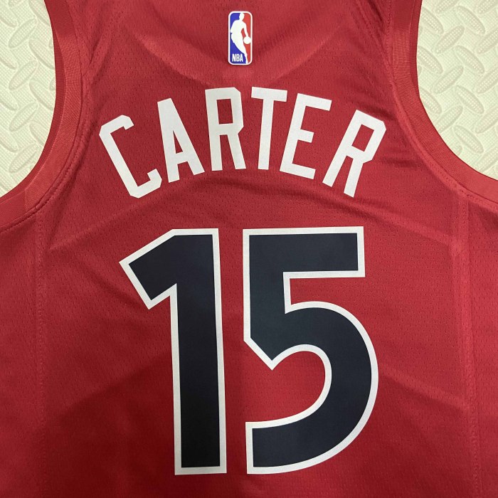 Heat Transfer 2023 Toronto Raptors Vince Carter Away Red Jersey