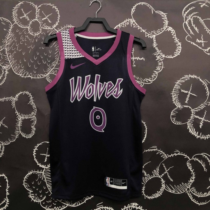 Heat Transfer Minnesota Timberwolves D'Angelo Russell Black Jersey