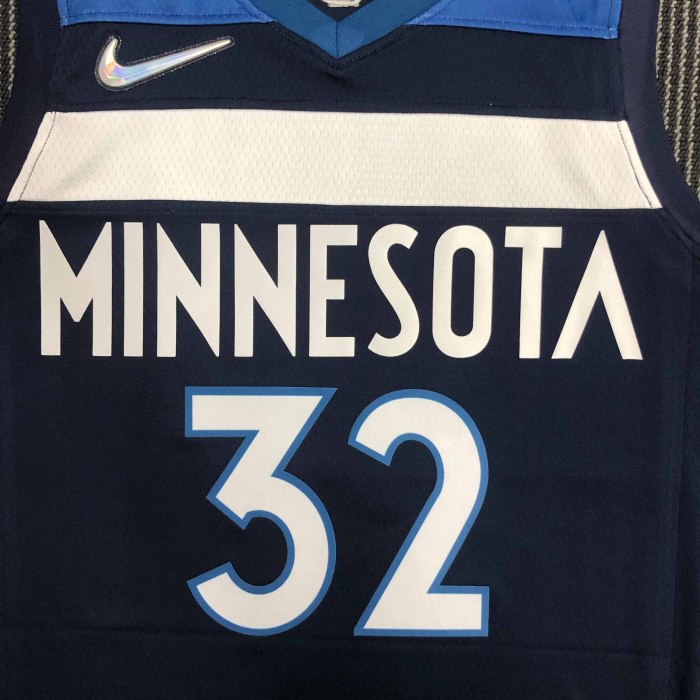 Heat Transfer Minnesota Timberwolves Karl-Anthony Towns  75th Anniversary Black Jersey