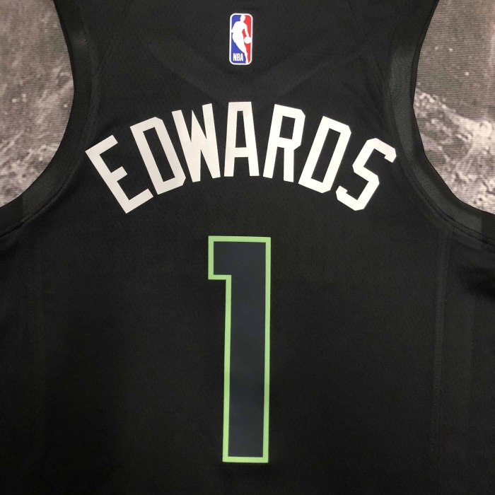 Heat Transfer 2023 Minnesota Timberwolves Anthony Edwards Black Jersey