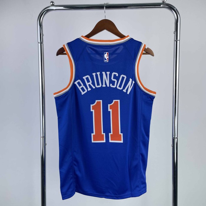 Heat Transfer New York Knicks Jalen Brunson Blue Jersey