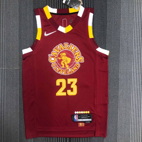 Heat Transfer 2022 Cleveland Cavaliers Lebron James City editionn Red Jersey
