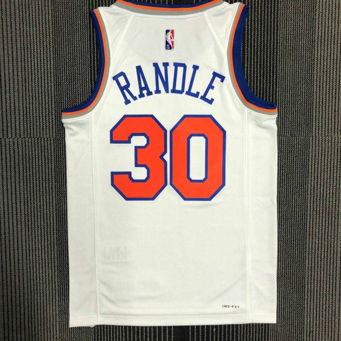 Heat Transfer New York Knicks Julius Randle 75th Anniversary White jersey