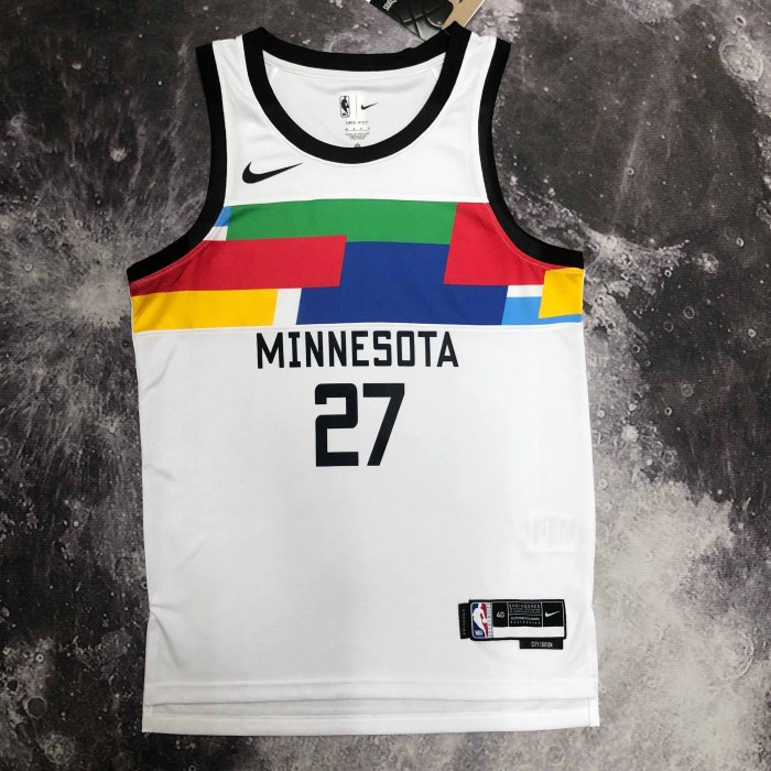 Heat Transfer 2023 Minnesota Timberwolves Rudy Gobert White Jersey