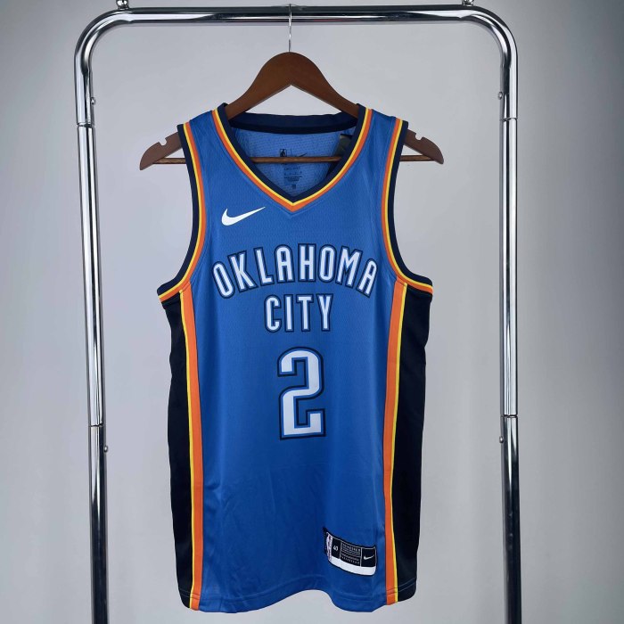 Heat Transfer Oklahoma City Thunder Shai Gilgeous-Alexander Blue Jersey