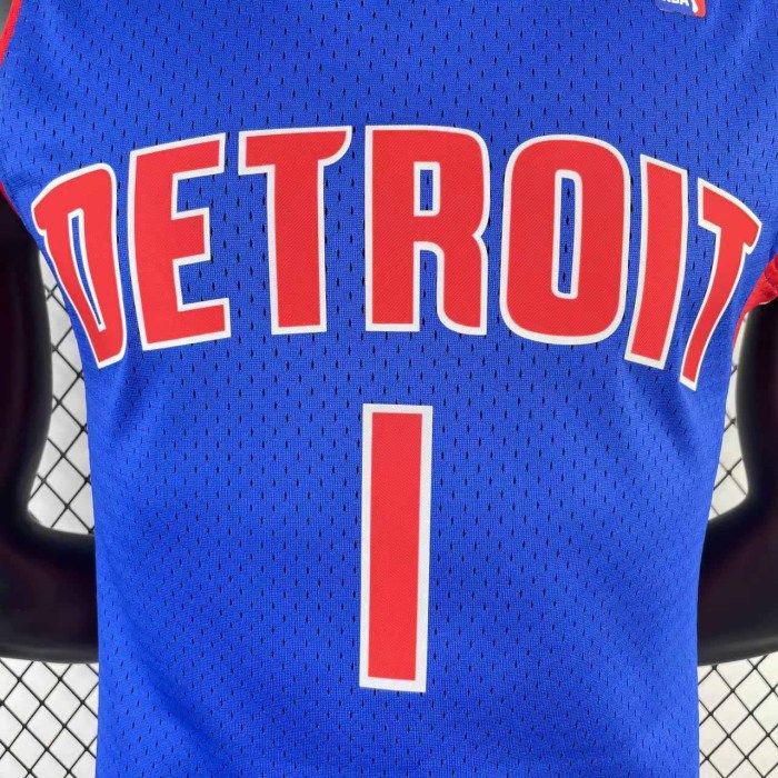 Heat Transfer 008-09 Detroit Pistons AllenEzailIverson Soccer fans edition Retro Blue Jersey