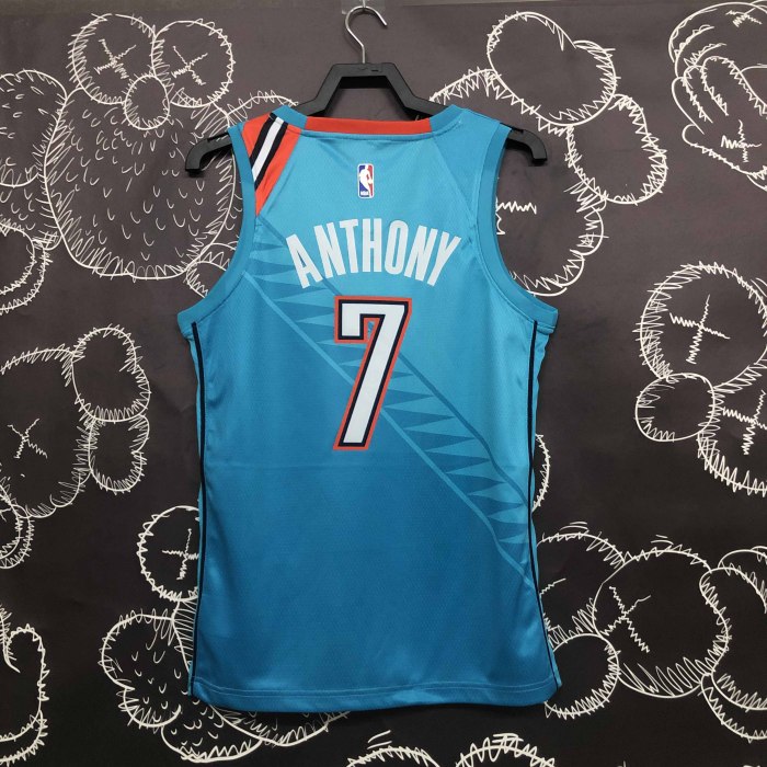 Heat Transfer 2019 Oklahoma City Thunder Carmelo Anthony City edition Blue Jersey