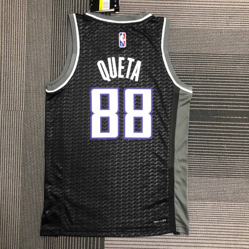 Heat Transfer Sacramento Kings Neemias Queta Flying Man limited Black Jersey