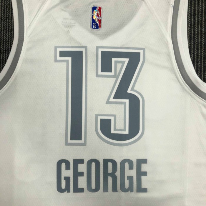Heat Transfer 2022 Oklahoma City Thunder Paul George City Edition White Jersey
